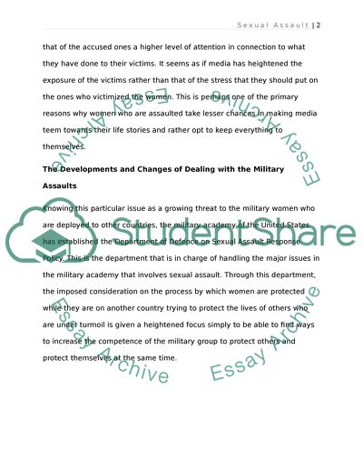 Social Change in Rape and Sexual Assault in Deployed Military