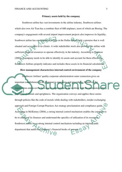 Finance and Accounting Southwest Airlines