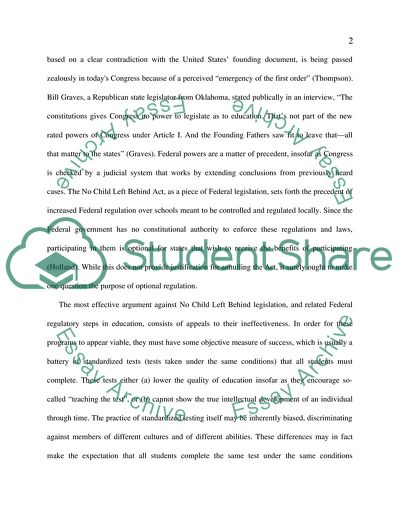 The No Child Left Behind Act of 2001