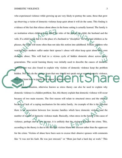 Domestic Violence Continues to be a Hidden Problem