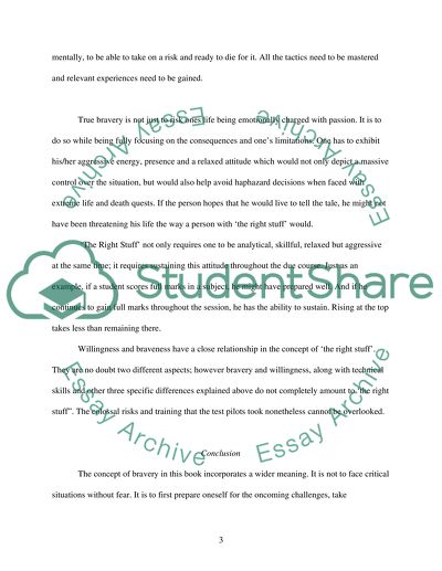 Definition of the concept of The Right Stuff