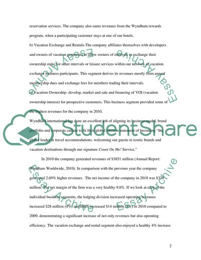 Hospitality Company Annual Report Analysis
