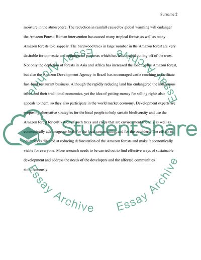 Impact of the World System - Deforestation of the Amazon