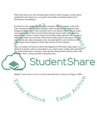 Fidel Castros 1959 revolution and the effect on Latin America