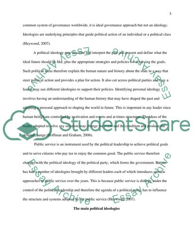 Political Ideas and Political Change in Britain that Have Affected the Nature of Public Service