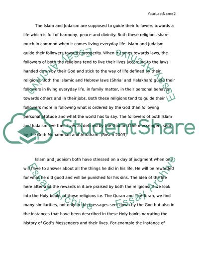 The Muslim and Hebrew Holy Books Show That These Religions Have More in Commom than in Discord