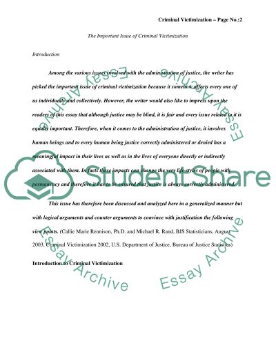 Criminal Victimization