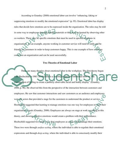 Two Theories of Emotional Labor