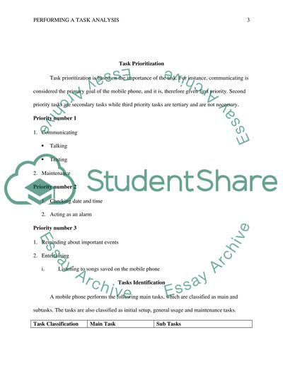 Perform a task analysis