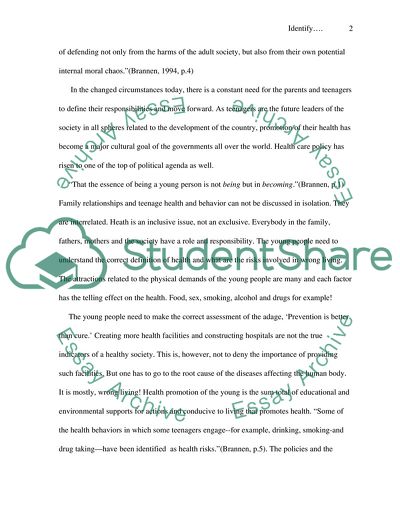 1.Identify and discuss two issues that affect young peoples life chances