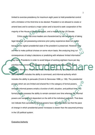 Limits of Presidential Powers in the United States Under the Constitution