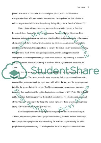 Importance of Slavery in the Social Development of America and its Contribution to the Civil War