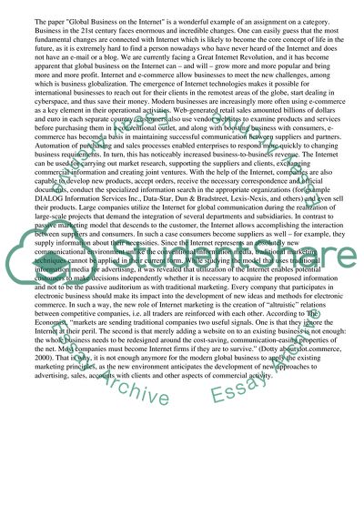 Global Business on the Internet