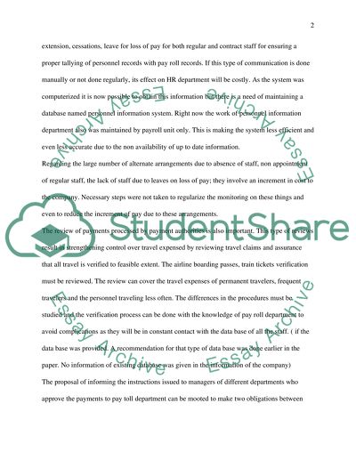 Pay Rolls and Internal Audit