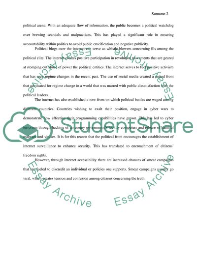 Internet and Political Interactions Globally