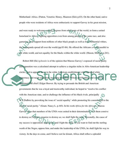 Criticism Paper on Marcus Garveys story Africa for the Africans