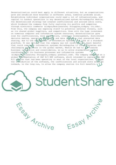 Nestl Tries for an All-for-One Global Strategy