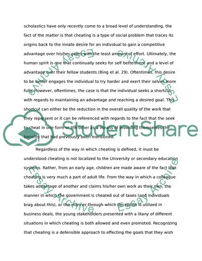 The Perennial Problem of Cheating