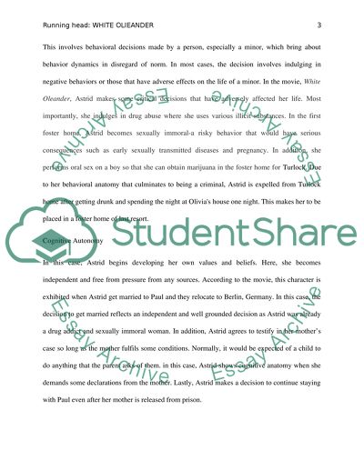 The Movie, White Oleander