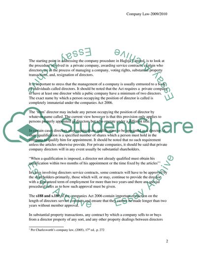 Opportunities and Restrictions of Company Law regarding Hagoja Limited