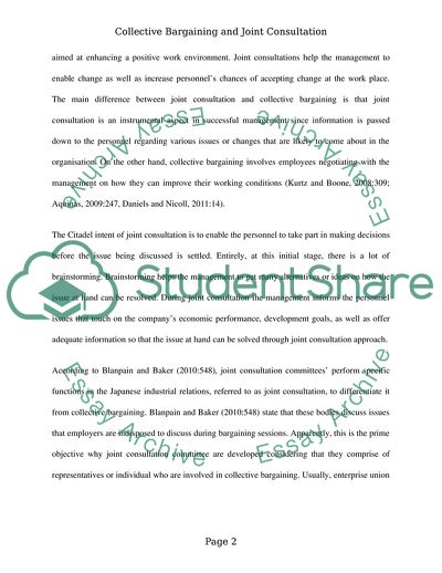 Using employee voice frameworks and theory, compare and contrast the practices of Collective Bargaining and Joint Consultation, as a means by which employees may influence management decision making