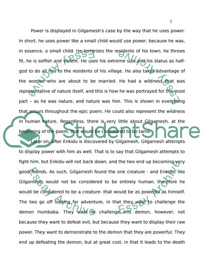 Power in Gilgamesh and The Odyssey