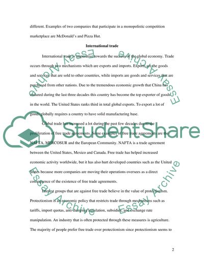 The market structures and their differences