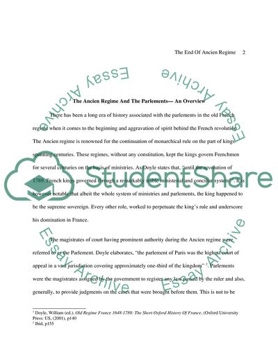 How Far were the Parlements Responsible for Bringing About the End of the Ancien Regime