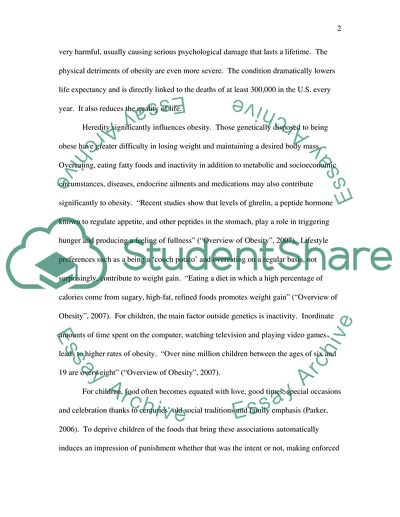 Causes of the Childhood Obesity