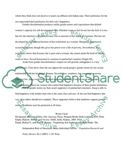 Gender Disparities and Gendered Miseries in Divakarunis One Amazing Thing