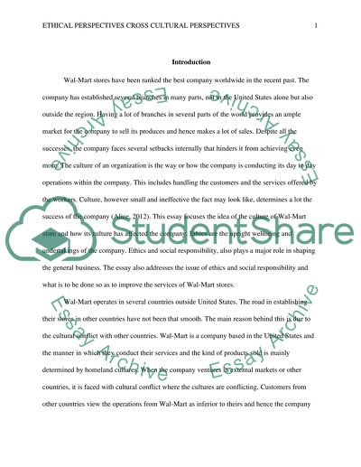 Ethical Perspectives Cross Cultural Perspectives