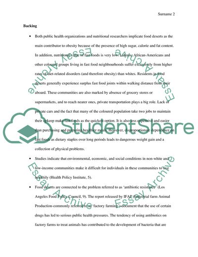 Effects of Food Deserts on Poor Health and Environmental Degradation in Coloured Communities
