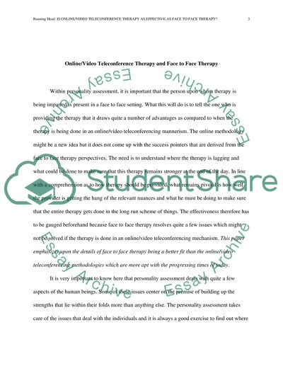 Is online/video teleconference therapy as effective as face to face therapy