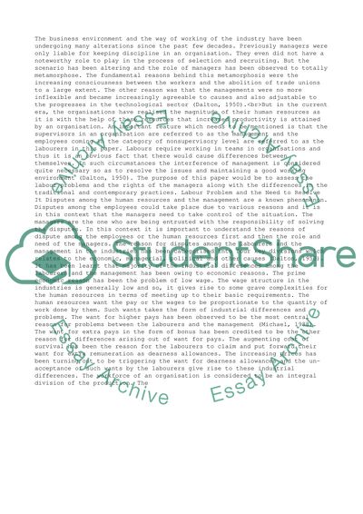 Human Resource Management, Employers and the Management of Labour