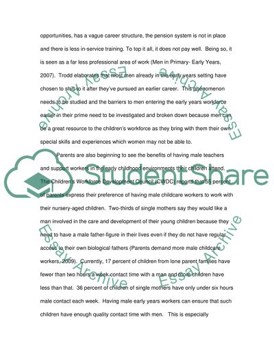 Why Is There A Lack Of Men In The Early Years Workforce