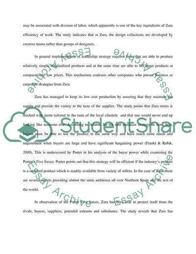 Strategic Business Options of Zara