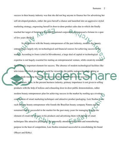 Successful entrepreneurs in the past and present beauty industry