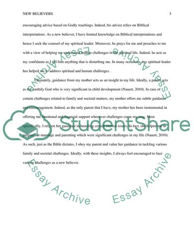 New Believers, the Bible and Its Teachings