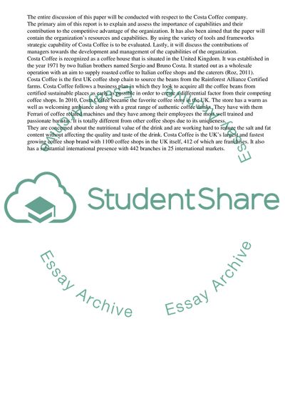 Costa Coffee - the Fastest Growing Coffee Shop in the UK