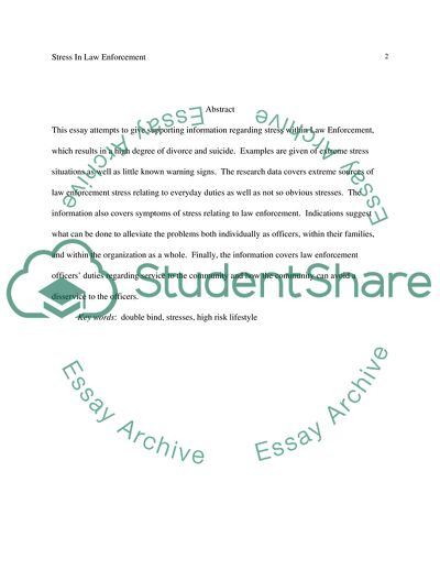 Stress in Law Enforcement Results in a High Degree of Divorce