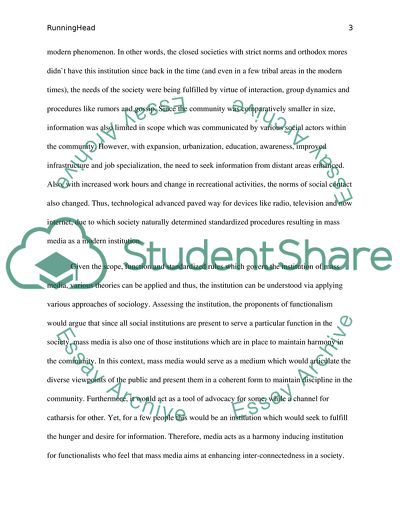 Social Institutions Nowadays