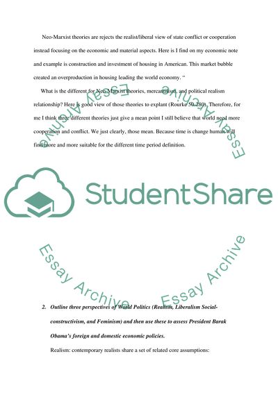 Political Realism and Neo-Marxist Theories