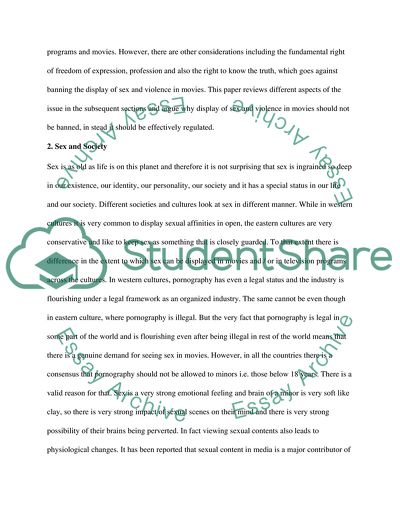 Sex and Violence in Television and Movies