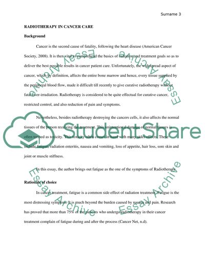 Radiotherapy in Cancer Care