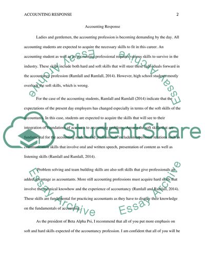 Accounting Response: