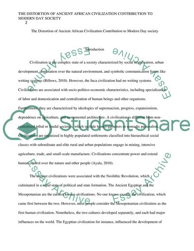 Distortion of Ancient African Civilization Contribution to Modern Society