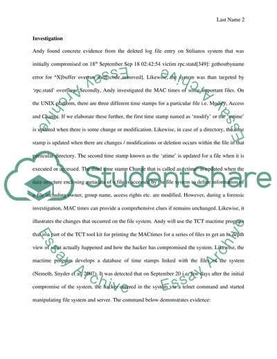 E-crime investigation. Security breach on a Linux Operation System