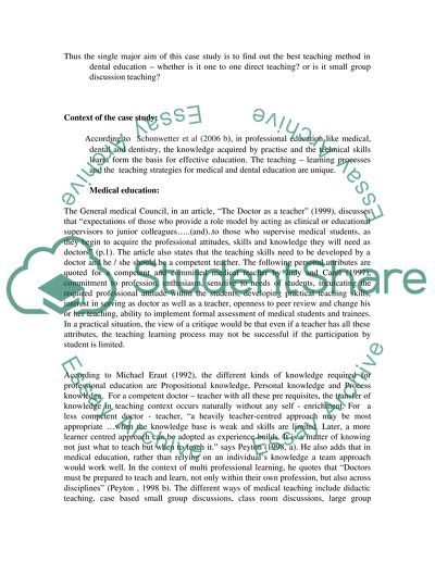 Evaluation of Dental Education Strategies