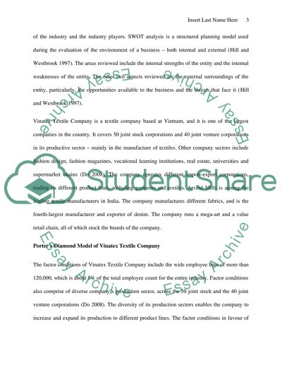 Porters Diamond Model of Vinatex and Arvind Mills