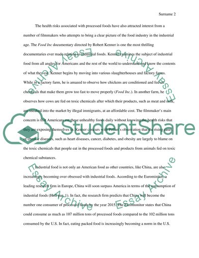 Compare the food with The book Omnivores Dilemma